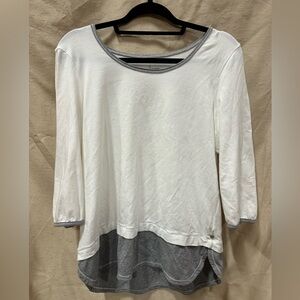 Neon Buddha White 3/4 Sleeve Boxy Blouse